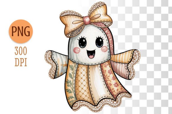 Download Patchwork Ghost Autumn Clipart PNG - Atc Collection