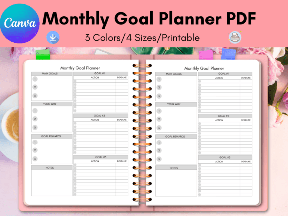 Download Monthly Goal Planner, Monthly to Do List - To do list Collection