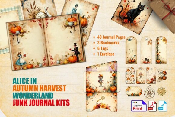 Download Autumn Harvest Junk Journal Kit - Harvest junk journal Collection