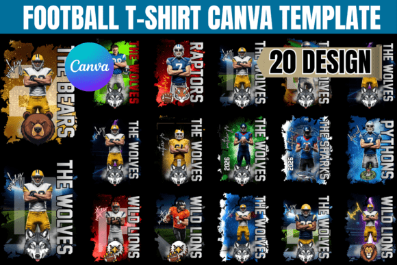 Download 20 Football T-Shirt Canva Templates - Canva templates Collection