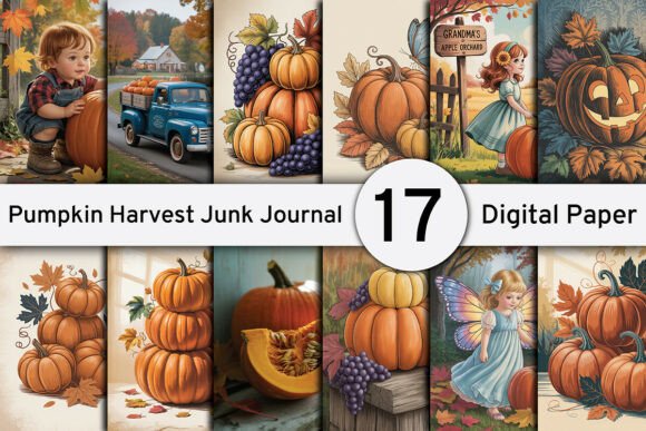 Download Pumpkin Harvest Junk Journal Pages - Harvest junk journal Collection