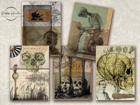 Download Vintage Halloween Junk Journal Paper ATC - Atc Collection