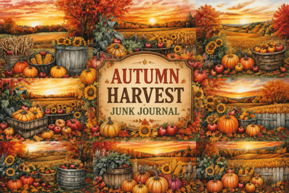 Download Autumn Harvest Junk Journal - Harvest junk journal Collection