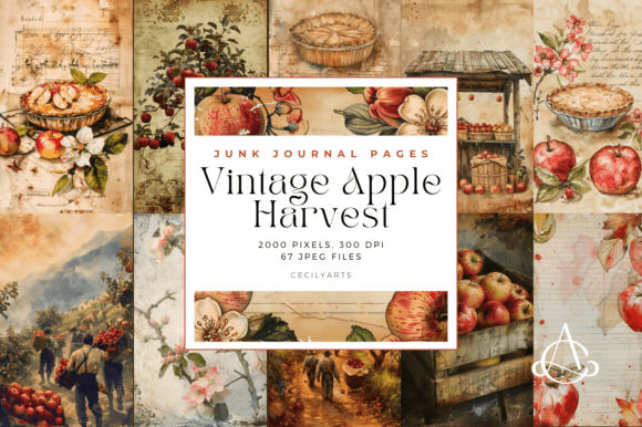 Download Vintage Apple Harvest Junk Journal Pages - Harvest junk journal Collection
