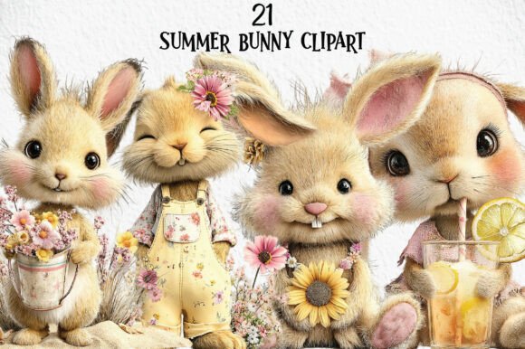 Download Summer Bunny Clipart - Premium Bundle