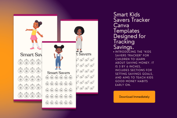 Download Kids Savers Tracker Canva Templates - Canva templates Collection