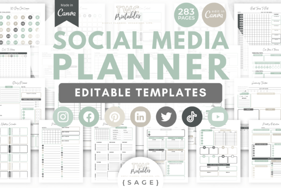 Download Social Media Planner Canva Templates 6 - Canva templates Collection