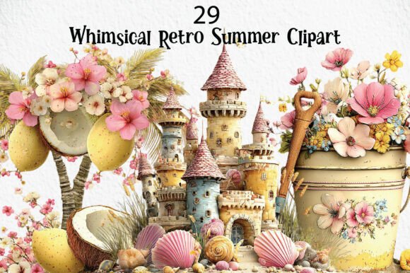 Download Whimsical Retro Summer Clipart - Premium Resources