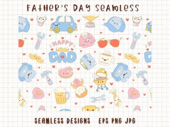 Download Father Seamless Cute Dad Digital Paper - Premium Bundle